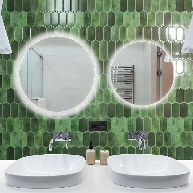 Art3d Hexagon Tile Peel and Stick Backsplash, 10-Pack, 12 x 12 Inch, Green | Superior Thickness, Reliable Adhesion, Warp Resistant, Minimalist Style, Easy to Install, for Kitchen Countertops, Bedroom