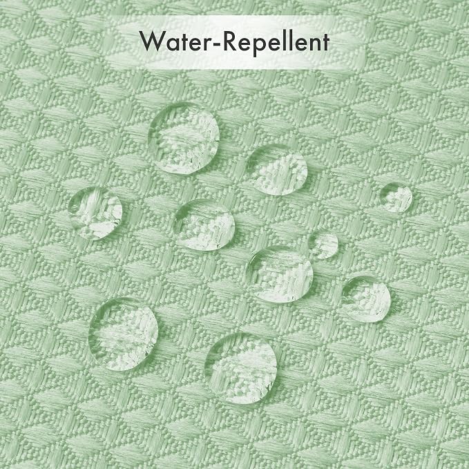 AmazerBath Mint Green Shower Curtain Waffle Textured, Light Green Shower Curtain Fabric Thick Heavy Duty 240GSM, Hotel Quality Bathroom Shower Curtains, Premium Polyester, 72 x 72 Inches