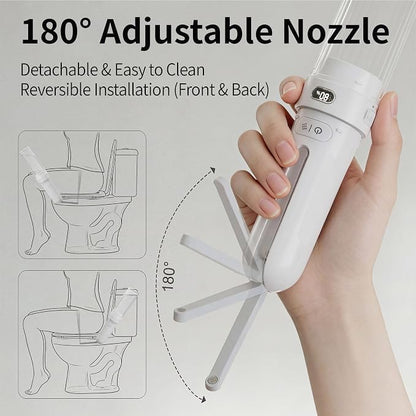 Portable Bidet for Travel,Personal Hygiene Sprayer Bottle for Women Men | Mobile Bidet Portable for Toilet,Electric Handheld High-Pressure Foldable USB-C Battery-Powered