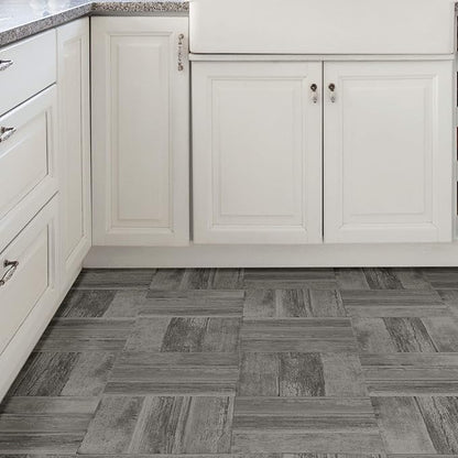 FloorPops FP3292 Vanleer Peel & Stick Floor Tiles, Grey