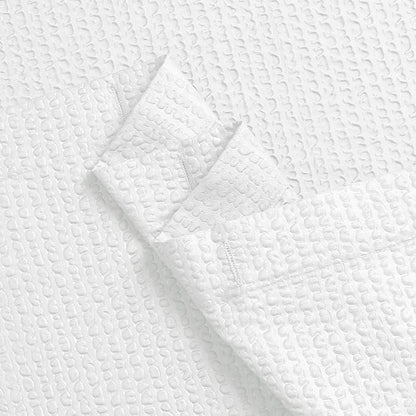 OVZME White Long Stall Shower Curtain 54X78 inch, Embossed Textured Fabric Shower Curtain for Bathroom - Soft Cloth & Hotel Spa, Water Repellent, Machine Washable Bathroom Curtain