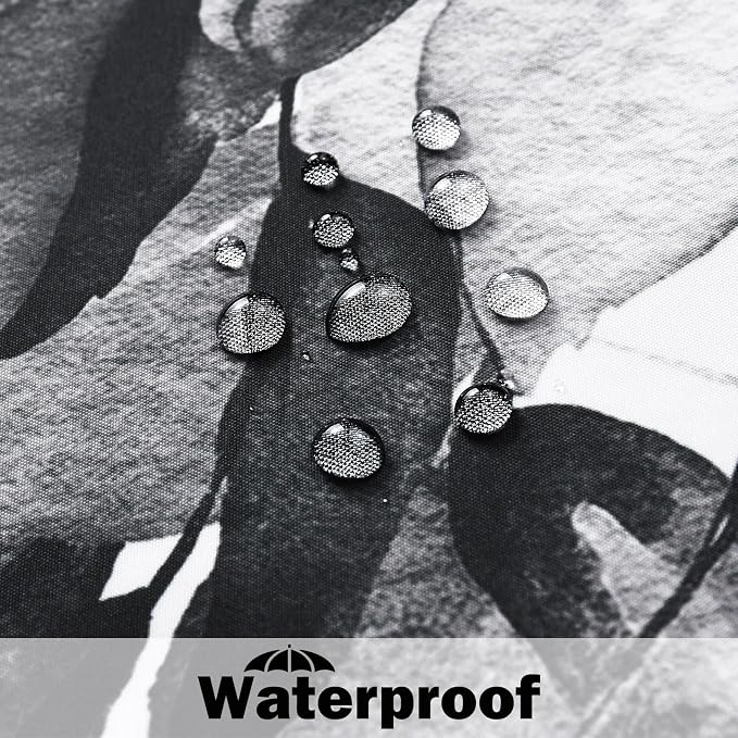 Shower Curtain Black and White Shower Curtains for Bathroom,Watercolor Leaf Shower Curtain Sets Waterproof Plant Eucalyptus Shower Curtain Leaves Bathroom Curtains 72x72 in with Hooks