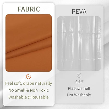 ALYVIA SPRING Stall Waterproof Fabric Shower Curtain or Liner Orange, 36x72 | 2 Magnets, Soft Cloth & Hotel Quality, Machine Washable, Light-Weight, Stall Size