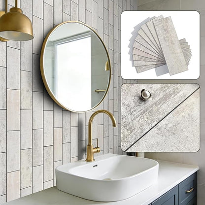Tilingview 30 PCS Peel and Stick Backsplash Tile for Kitchen/Bathroom/Living Room, 3"x 9" Self-Adhesive Subway Tile for Backsplash, Matte Textures Tiles/Handmade Tiles (Sand Color)