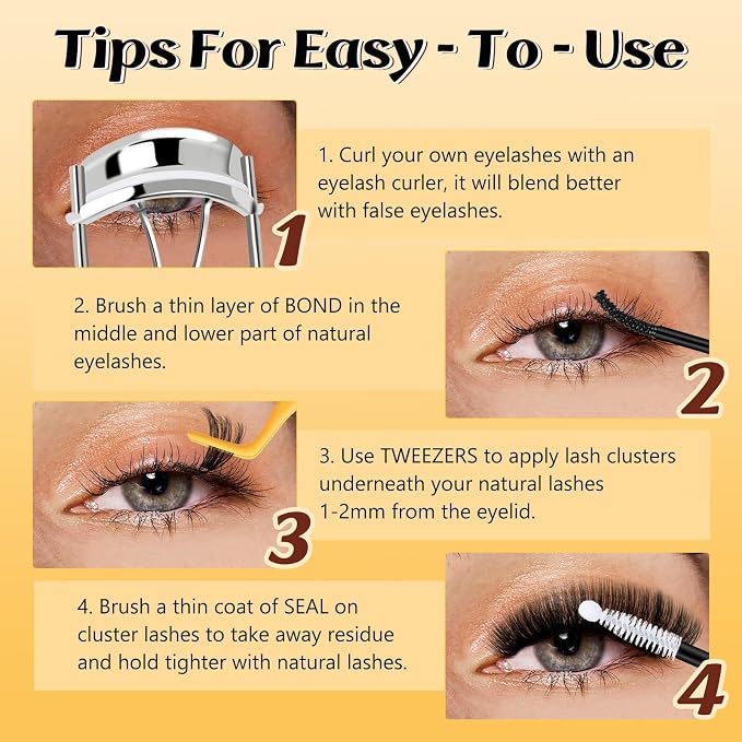 QUEWEL Lash Clusters, Cluster Lashes 3D-80D+100D Eyelash Clusters D Curl | Individual Lashes 10-18mm Cluster Eyelash Extensions Create Kinds of Beauty Look (DH-3D+80D+100D)