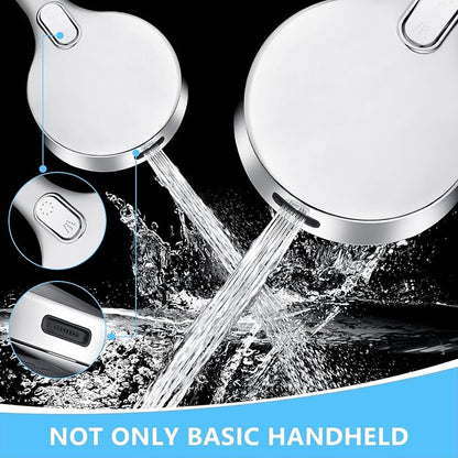 Shower Head with Handheld, 9-Setting High Pressure Shower head with handhelds, Built-in Handheld Power Spray, 79in Extra Long Stainless Steel Hose & Shower Head Holder–Lower Mounting