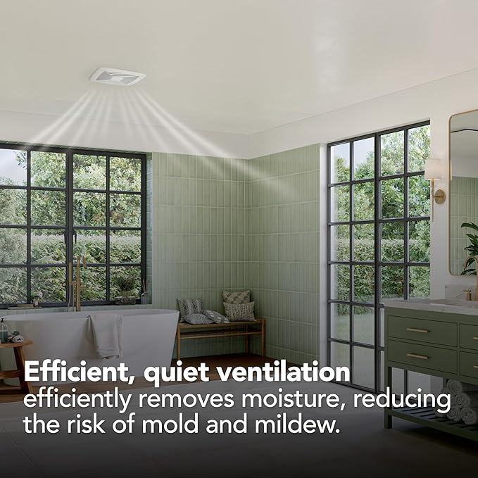 QT Series Very Quiet 80 CFM Ceiling Bathroom Exhaust Fan, .4 Sones, ENERGY STAR Certified