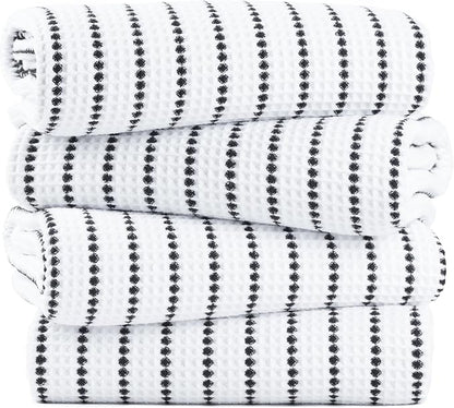 POLYTE 430 GSM Poly Blend Microfiber Quick Dry Waffle Bath Towel, 30x60 in | 4 Pack, Oversize, Lint Free, Body Towel