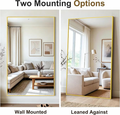 Bathroom Vanity Mirror for Over Sink, 60x36 Inch Matte Gold Mirror | Shatterproof Tempered Glass, Anti-Rust Metal Frame, Rectangle Wall Mirrors for Bedroom, Living Room & Entryway