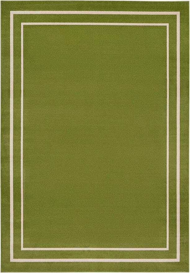 Nourison Home Nourison Essentials Green Ivory 8' x 10' Area Rug - Easy Clean, Non Shedding, Bed Room, Living Room, Dining Room, Kitchen (8' x 10')