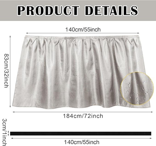 Fabric Sink Skirt Diamond Bathroom Stitch Self Stick Adhesive Waterproof Fabric Under Sink Curtain Skirt 55 x 32 Inch Adds Bathroom Storage(Silver Gray,Classic Style)