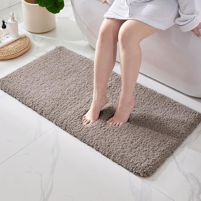 ILANGO Camel Bathroom Rugs 70" × 24" Non Slip & Super AbsorbentExtra Thick Soft, Washable Bath Carpet Runner for Floor, Microfiber Plush Shaggy Bath Mats with Tub for droom Bathtub Shower Room