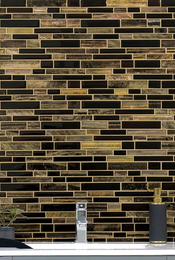 MSI Artista Interlocking Glass Tile for Kitchen Backsplash, Wall Tile for Bathroom, Accent Wall Tile, and Shower Wall Tile, 12 in x 13 in
