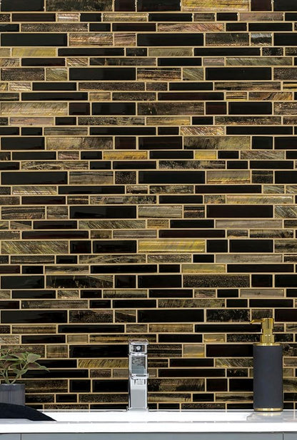 MSI Artista Interlocking Glass Tile for Kitchen Backsplash, Wall Tile for Bathroom, Accent Wall Tile, and Shower Wall Tile, 12 in x 13 in