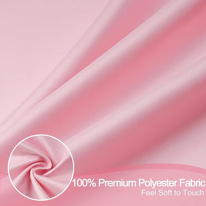 AooHome 48x72 inch Shower Liner, Small Size Fabric Solid Color Bathroom Curtain with Hooks, Weighted Hem, Water Repellent, Pink