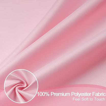 AooHome 36x72 inch Stall Shower Curtain Liner, Polyester Classic Solid Color Shower Curtain with Hooks, Weighted Hem, Waterproof, Pink