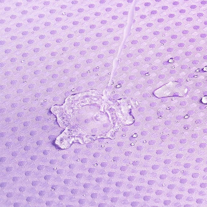 MitoVilla Purple Ombre Waffle Small Stall Shower Curtain 36 x 72, Half Size Fabric Narrow Shower Curtains for Bathroom Decor, 36 inch Weighted Shower Curtain Set with Plastic Hooks
