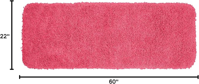 Garland Rug Jazz Nylon Washable 22 in. x 60 in. Pink Bath Rug Soft, Absorbent, and Stylish for Your Bathroom