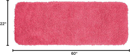 Garland Rug Jazz Nylon Washable 22 in. x 60 in. Pink Bath Rug Soft, Absorbent, and Stylish for Your Bathroom