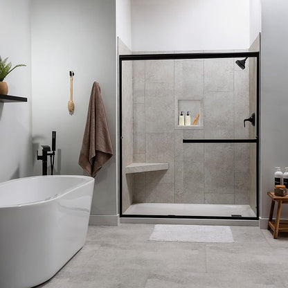Palisade 17.5 in x 15.5 in Vinyl Shower Niche Rain Cloud | Waterproof Shower Insert