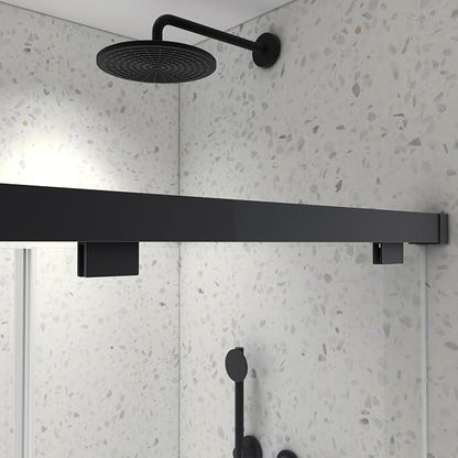 Frameless Shower Door 54"x76"-5/16"(8mm) Tempered Glass Double Sliding Bathroom Door,Matte Black,Adjustable Soft Closing Design for Spa,Bathrooms (SGCC Certified)