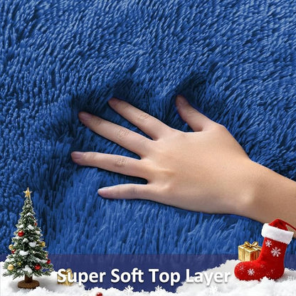 Ophanie 6x9 Blue Rugs for Living Room, Large Fluffy Shag Fuzzy Plush Soft Area Rugs, Floor Shaggy Navy Carpets for Bedroom, Carpet for Kids Boys Girls Dorm Nursery Decor with Over 99 pcs Pile fibers