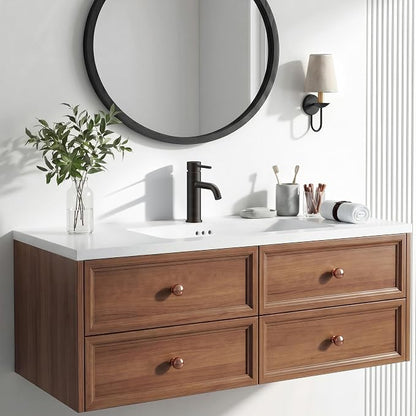 FORIOUS Bathroom Faucet 1 Hole, Single Handle Vainty Sink Faucets Bronze | for 1 or 3 Hole 4 Inch Centerset Sink, with Pop-up Drain, NSF61 Certificate, for Rv Commercial Lavatory Restroom Basin