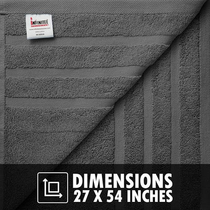 Infinitee Xclusives 100% Ring-Spun Cotton Bath Towels for Bathroom - Pack 2 | Luxury Super Soft, Absorbent & Quick-Drying |27x54 inches| Large Bathroom Towels Set |600 GSM| Gym, Shower, Spa & Hotel Use