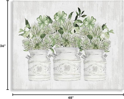 Stupell Industries Rustic Shamrock Bouquets, 36 x 48 Inch Canvas Wall Art | Stupell Industries · By Lettered and Lined · Ready to hang · Charming gift for bathroom or country decor · Made in USA