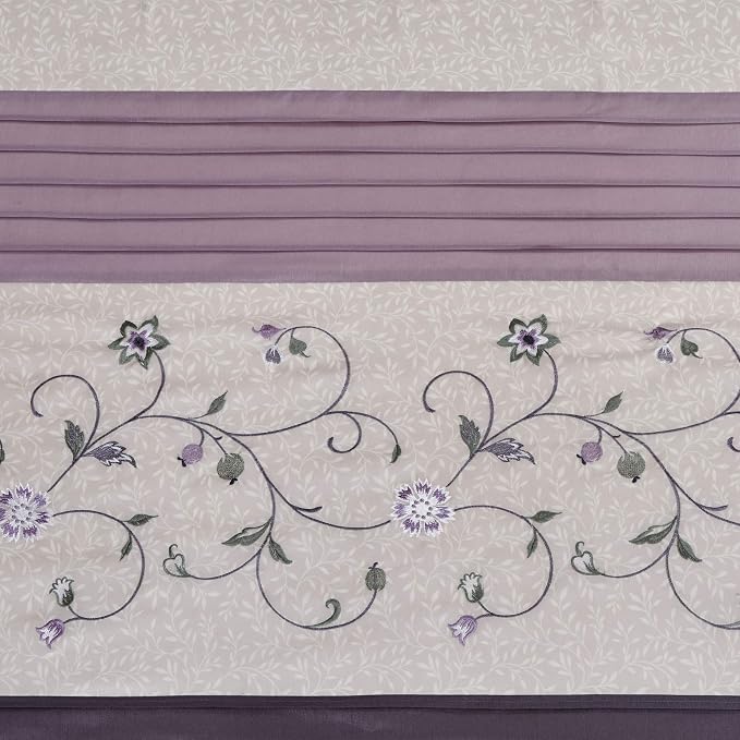 Madison Park Serene Shower Curtain for Bathroom, 72 x 72, Purple | Adds Privacy, Machine Washable, Floral Pattern, OEKO-TEX Certified
