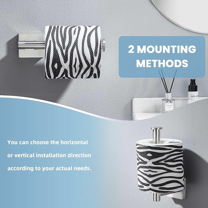 Suyar Bathroom Hardware Set Brushed Nickel, Bathroom Accessories 4 Pieces | Include Robe Hook, Toilet Paper Holder, Hand Towel Holder, Towel Bar, SUS304 Stainless Steel, Wall Mounted