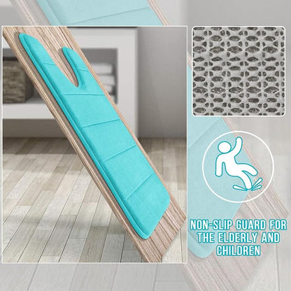 Yimobra Memory Foam Toilet Bath Mat U-Shaped, Soft and Comfortable, Super Water Absorption, Non-Slip, Thick, Machine Wash and Easier to Dry for Bathroom Commode Contour Rug, 24 X 20 Inches, Lake Blue