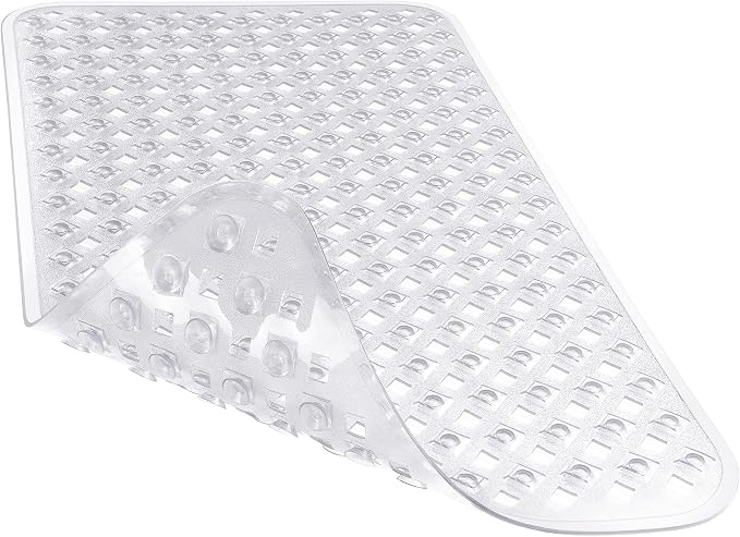 Yimobra Bathtub Mat Non Slip, Shower Mat with Strong Suction Cups & Drain Holes, 28"X16", Anti Slip Bath Tub Mat for Inside Shower, Machine Washable Fast Drying, Bathroom Essentials, Clear