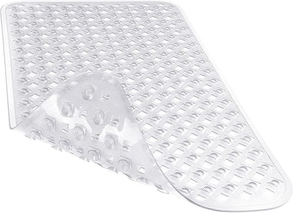 Yimobra Bathtub Mat Non Slip, Shower Mat with Strong Suction Cups & Drain Holes, 28"X16", Anti Slip Bath Tub Mat for Inside Shower, Machine Washable Fast Drying, Bathroom Essentials, Clear