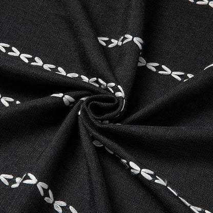 MitoVilla Boho Extra Long Shower Curtain 72 x 96, Black Modern Farmhouse 96 inch XL Polyester Linen Texture Tassel Fabric Shower Curtain Set with Hooks for Cottagecore Country Bathroom Decor,Black