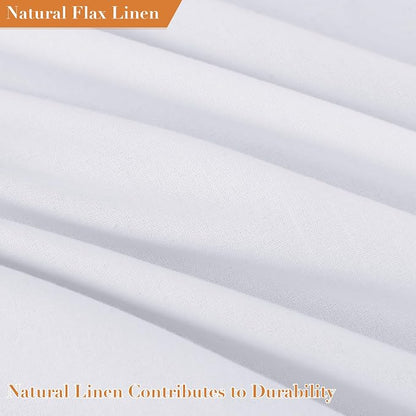 Extra Long White Boho Linen Shower Curtain 96 Inches Tassel Neutral Textured Cloth Shower Curtain Set with Hooks Rustic Elegant Shower Curtain for Bathroom Water Repellent 72x96, White