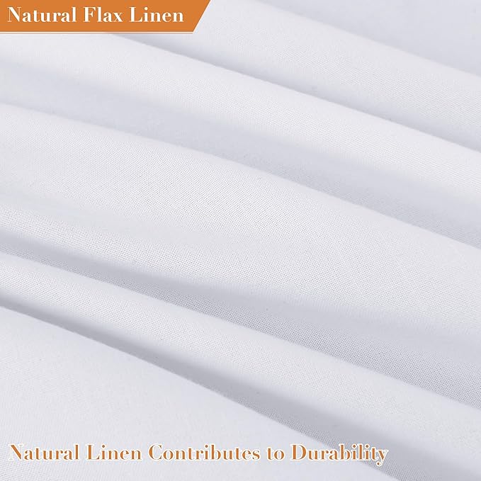 White Boho Linen Shower Curtain 78 Inch Long Textured Weighted Tassel Farmhouse Fabric Bath Curtain Set with Hooks Modern Rustic Hotel Style Decorative Shower Curtain for Bathroom 72x78