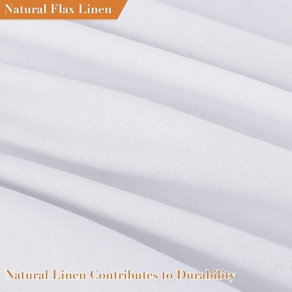 White Boho Linen Shower Curtain 78 Inch Long Textured Weighted Tassel Farmhouse Fabric Bath Curtain Set with Hooks Modern Rustic Hotel Style Decorative Shower Curtain for Bathroom 72x78