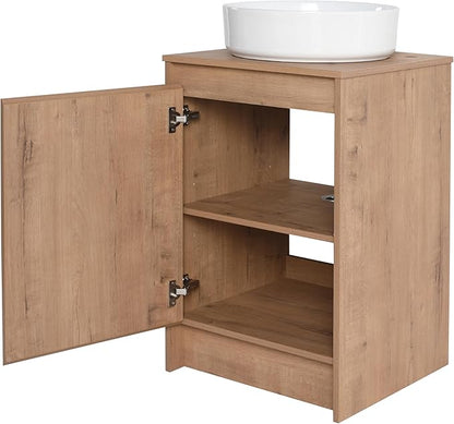 20'' Freestanding Bathroom Vanity with Sink, 20 Inch Floor Stand Cabinrt Set, Modern Vanity Cabinet with Soft-Closed Door, Space Saving Design for Small Bathroom, White Ceramic Basin