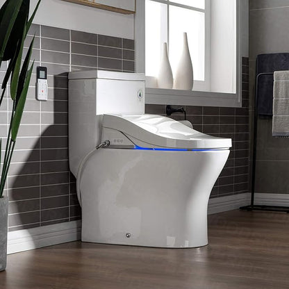 WOODBRIDGE One Piece 1.1GPF/1.6 GPF Dual Flush Elongated Toilet with Advance Smart Toilet in White