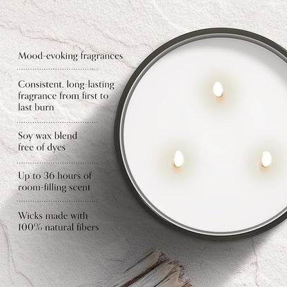 Chesapeake Bay, 14.5oz Ocean Blossom Scented Candle, Mood Evoking Fragrance, Sea Glass-Inspired Jar, Premium Soy Blend Wax with Essential Oils, Coastal Fragrance for Home Décor or Gifting