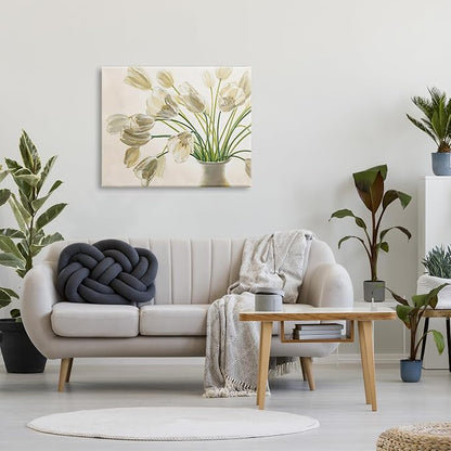 Stupell Industries 'Tranquil White Tulip Bouquet'| Canvas Art | Stupell Industries | 40 x 30 Inches, Easy to Hang and Sturdy, Made in USA, by Eva Barberini