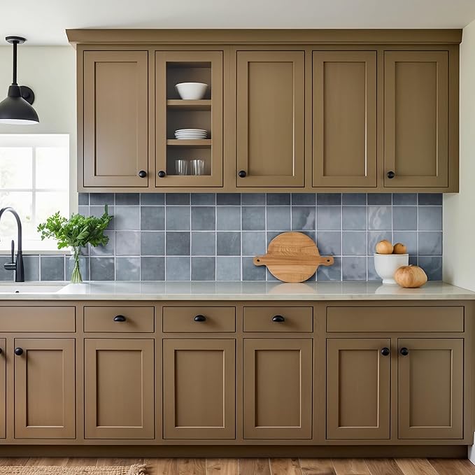 MSI Renzo Denim 5 Inch x 5 Inch Glossy Ceramic Square Wall Tile for Bathroom, Kitchen Backsplash, Accent Wall, and Shower