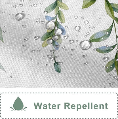 AWERT Green Mixed Light Blue Plant Stall Shower Curtain with 6 Hooks Sage Green Shower Curtain for Bathroom Waterproof Fabric 36x72 inch