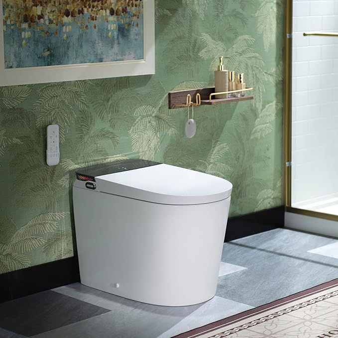 WOODBRIDGE Bidet Smart Toilet with Ultra-quiet&Quick Flush,1000g MaP Flush Score,Foam Shield,ADA Comfort Height,Auto Open/Close,Blackout Flush,Ambient Light,Heated Seat with Fragrance System,GT076