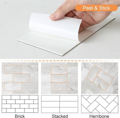 VAOVI Matte Peel and Stick Tiles Bathroom Wall(23pcs,Web Gray)