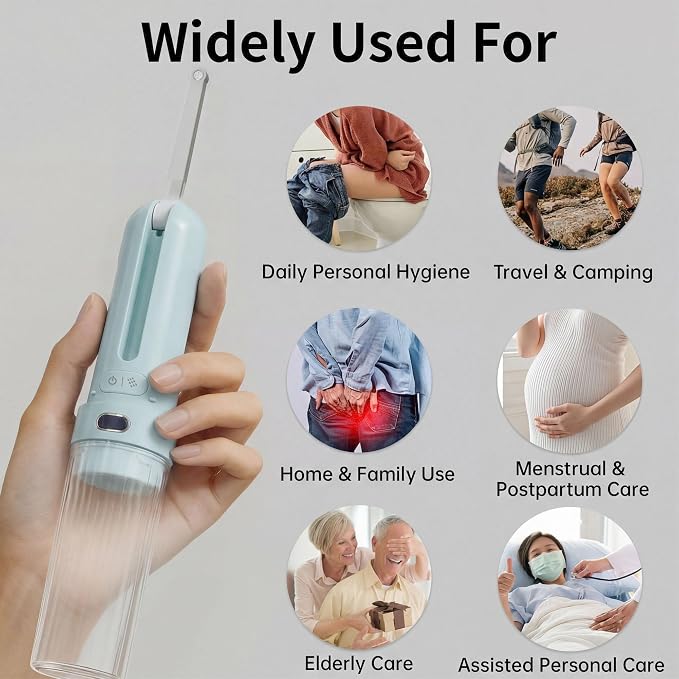 Portable Bidet for Travel,Personal Hygiene Sprayer Bottle for Women Men | Mobile Bidet Portable for Toilet,Electric Handheld High-Pressure Foldable USB-C Battery-Powered