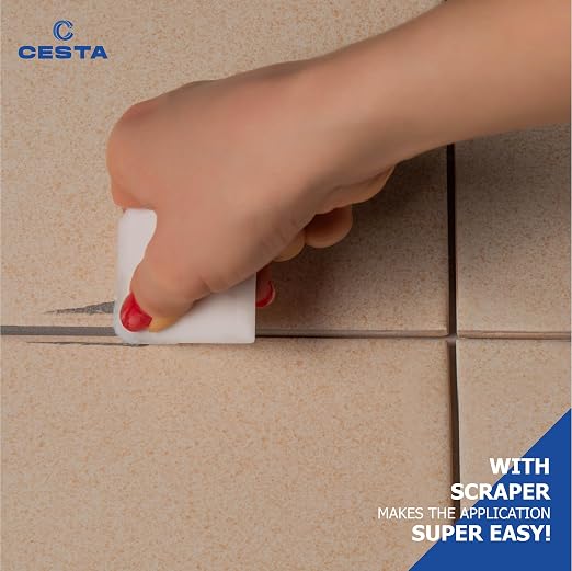 Tile Grout Repair Kit Grey - Fast Drying Premixed Grout Filler for Bathroom, Kitchen & Floor - Restore & Renew Tile Joints Line - Squeeze Tube with Applicator - Fills Cracks and Gaps (8.8 oz)