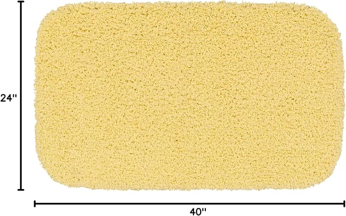 Garland Rug Jazz Nylon Washable 24 in. x 40 in. Rubber Ducky Yellow Bath Rug Soft, Absorbent, and Stylish for Your Bathroom