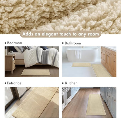 Madison Park Splendor Reversible 100% Cotton Tufted Bathroom Rug3000 GSM Hotel Quality Luxurious Plush Medium Pile BathMat Absorbent, Quick Dry, ShowerRoom Décor, 21x34, Natural, 1'9"x2'10"(Pack of 4)